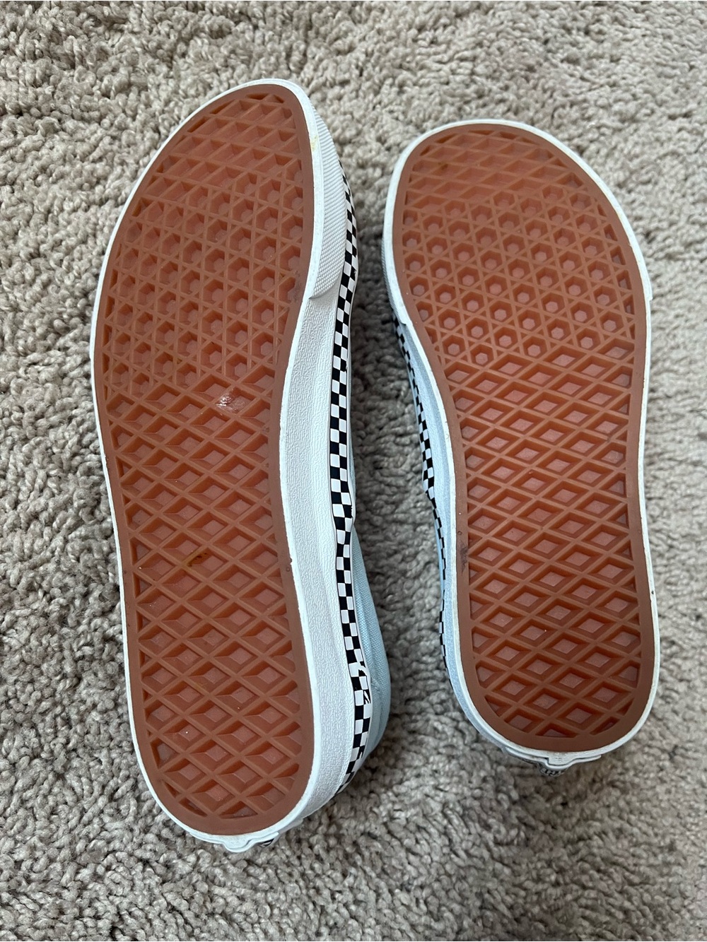 Vans Light Blue Slip-On Canvas Sneakers with Checker Trim - Picture 5 of 5